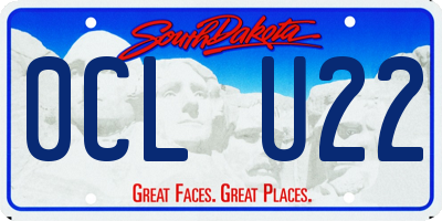 SD license plate 0CLU22