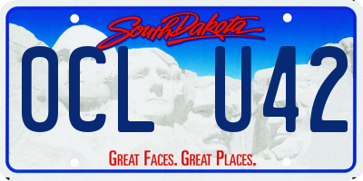 SD license plate 0CLU42