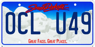 SD license plate 0CLU49