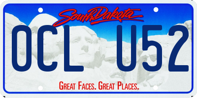 SD license plate 0CLU52