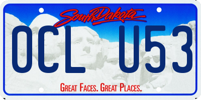 SD license plate 0CLU53