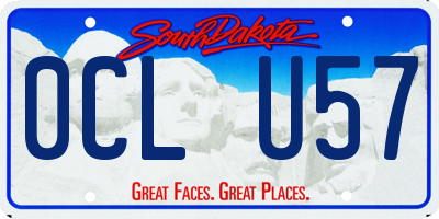 SD license plate 0CLU57