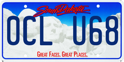 SD license plate 0CLU68