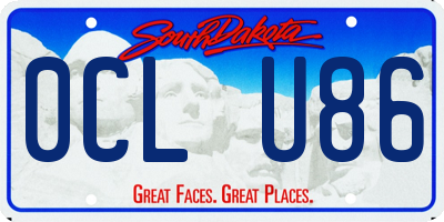 SD license plate 0CLU86