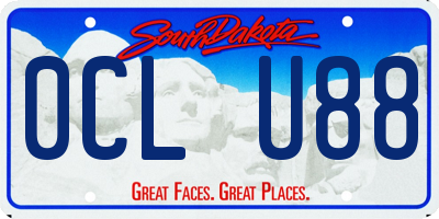 SD license plate 0CLU88