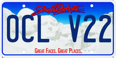 SD license plate 0CLV22