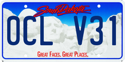 SD license plate 0CLV31