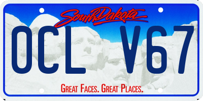 SD license plate 0CLV67