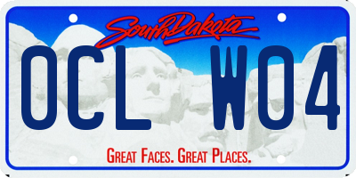 SD license plate 0CLW04