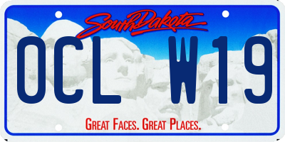 SD license plate 0CLW19
