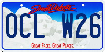 SD license plate 0CLW26
