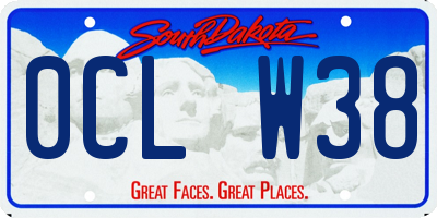 SD license plate 0CLW38
