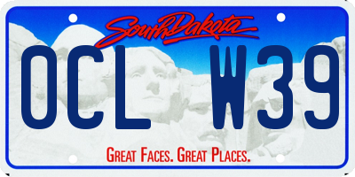 SD license plate 0CLW39
