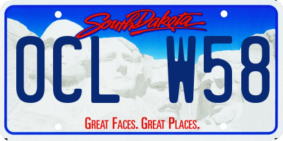 SD license plate 0CLW58