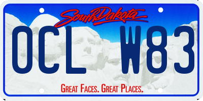SD license plate 0CLW83