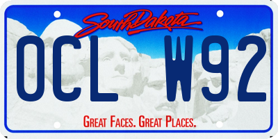 SD license plate 0CLW92