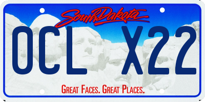 SD license plate 0CLX22