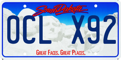SD license plate 0CLX92