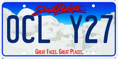 SD license plate 0CLY27