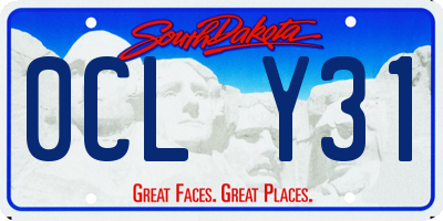 SD license plate 0CLY31