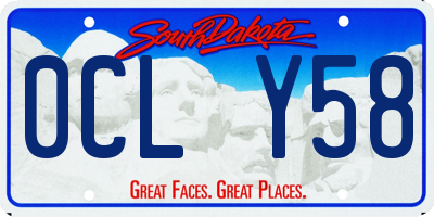 SD license plate 0CLY58