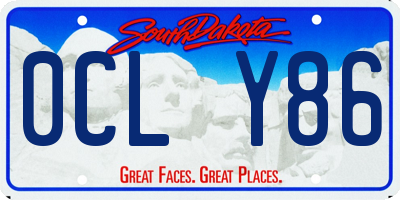SD license plate 0CLY86
