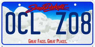 SD license plate 0CLZ08