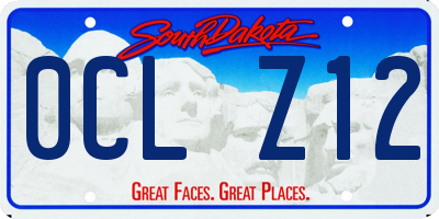 SD license plate 0CLZ12