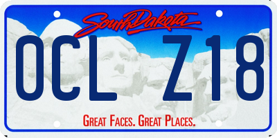 SD license plate 0CLZ18