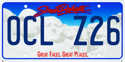 SD license plate 0CLZ26