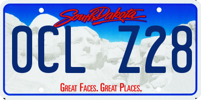 SD license plate 0CLZ28