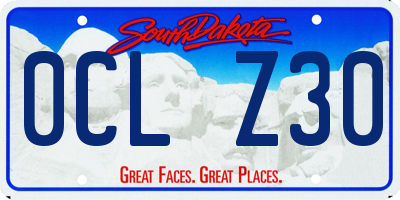 SD license plate 0CLZ30