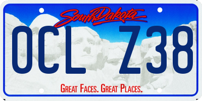 SD license plate 0CLZ38