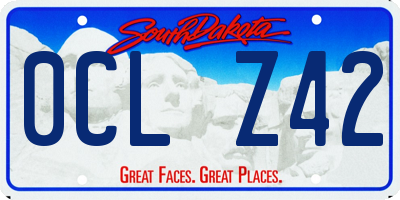 SD license plate 0CLZ42