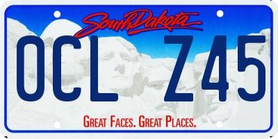 SD license plate 0CLZ45