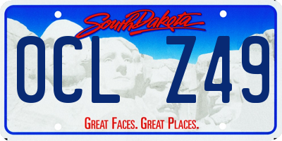 SD license plate 0CLZ49