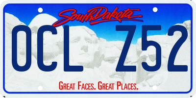 SD license plate 0CLZ52