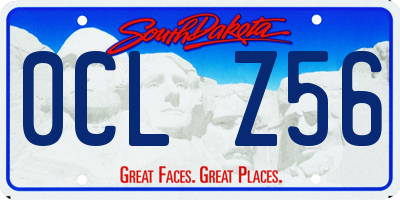 SD license plate 0CLZ56