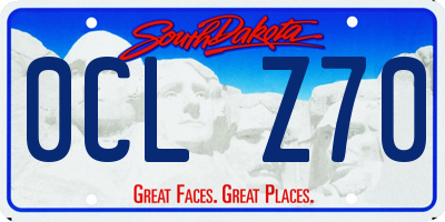 SD license plate 0CLZ70