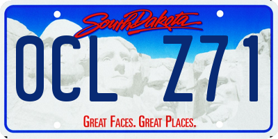 SD license plate 0CLZ71