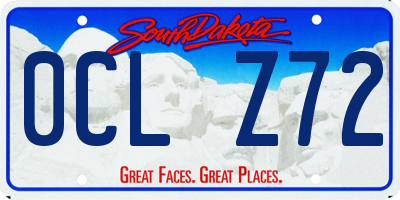 SD license plate 0CLZ72