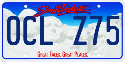 SD license plate 0CLZ75