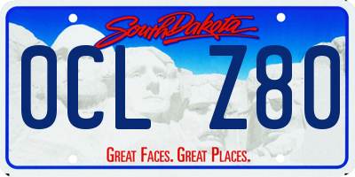 SD license plate 0CLZ80