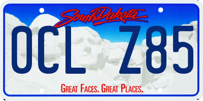 SD license plate 0CLZ85
