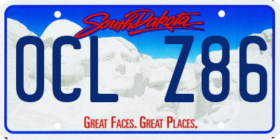 SD license plate 0CLZ86