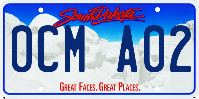 SD license plate 0CMA02