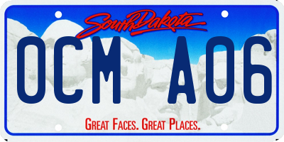 SD license plate 0CMA06