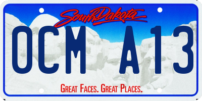 SD license plate 0CMA13