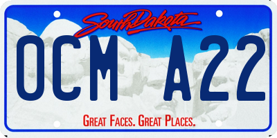 SD license plate 0CMA22