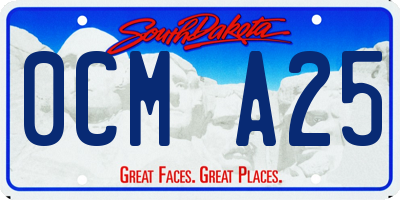 SD license plate 0CMA25